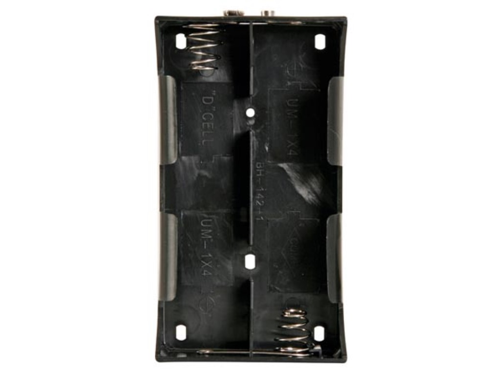 BATTERY HOLDER FOR 4 x D-CELL (WITH SNAP TERMINALS)