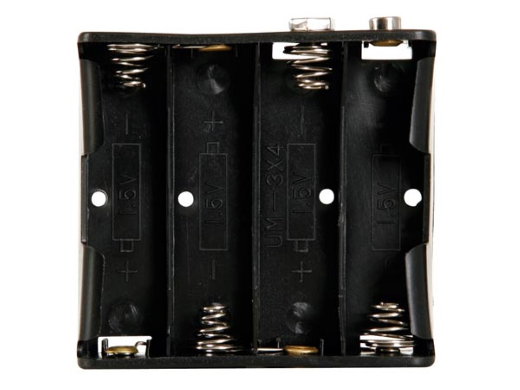 Battery Holder for 4 x AA-Cell (w/ Snap Terminals)