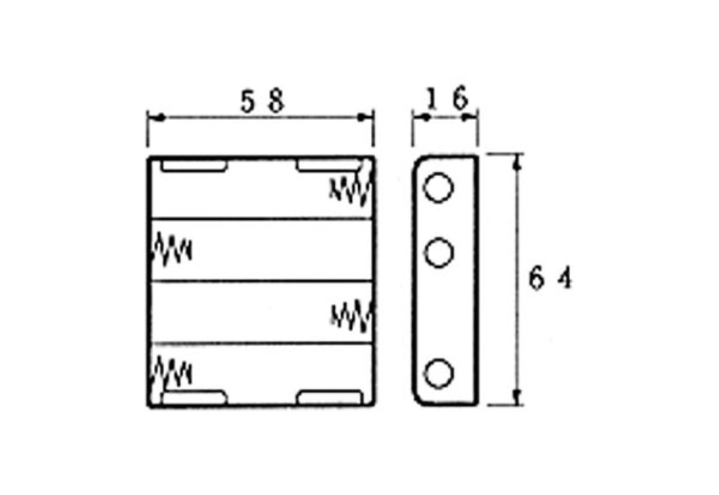 Battery Holder for 4 x AA-Cell (w/ Snap Terminals)