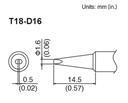 Hakko Soldering Tip: T18-D16 Screwdriver - For Lead or Lead-Free