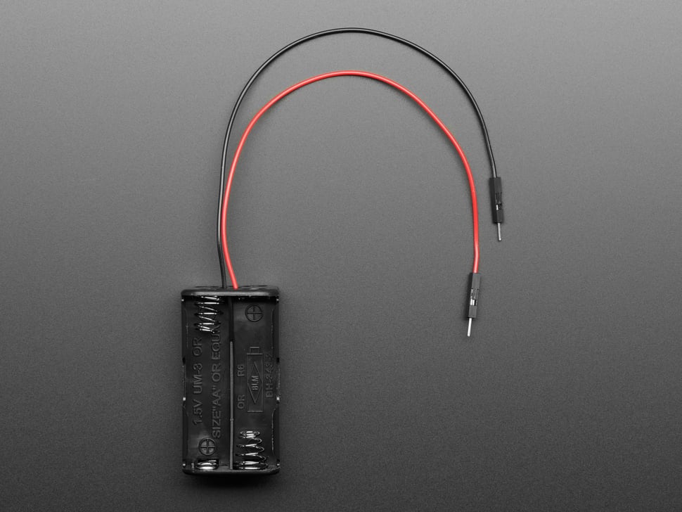 2x2 AA Battery Holder with Premium Jumper Header Wires