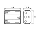 Battery Holder for 6 x AA-Cell (w/ Snap Terminals)