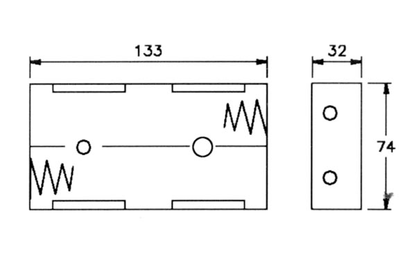 Battery Holder for 4 x D-Cell (w/ Snap Terminals)