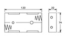 Battery Holder for 4 x D-Cell (w/ Snap Terminals)