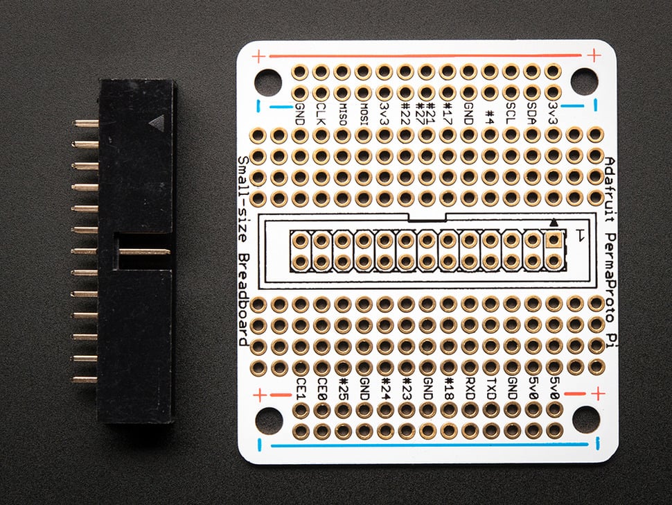 Adafruit Small-Size Perma-Proto Raspberry Pi Breadboard PCB Kit