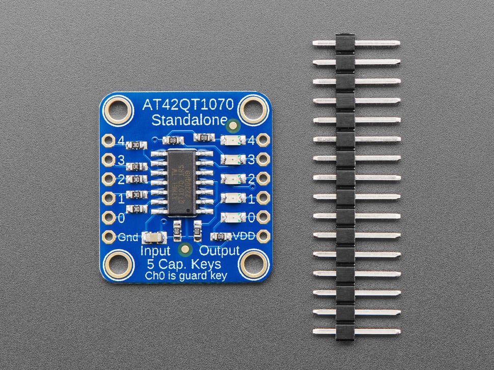 Standalone 5-Pad Capacitive Touch Sensor Breakout - AT42QT1070