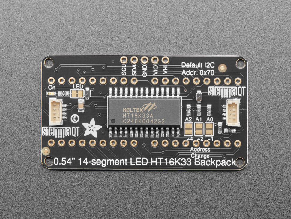 Adafruit 14-segment LED Alphanumeric Backpack - STEMMA QT