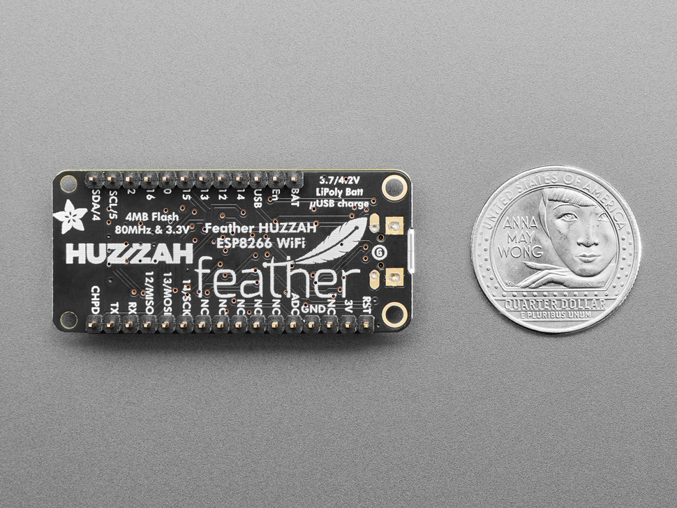 Assembled Adafruit Feather HUZZAH with ESP8266 With Headers