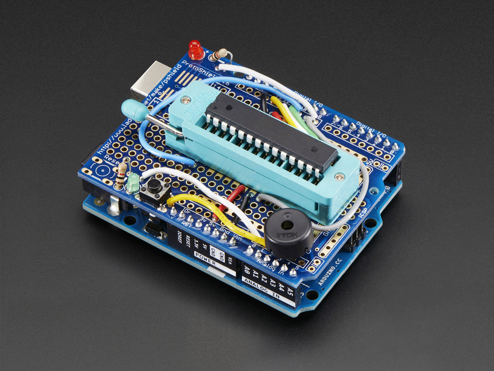 Standalone AVR ISP Programmer Shield Kit - includes blank chip!