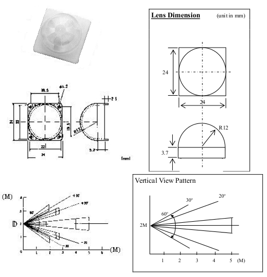 Fresnel lens only (As found on the KC7783 & KC7783R and PIR383E)