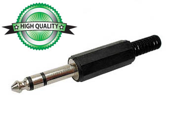 1/4" Stereo Plug w/ Strain Relief, Black