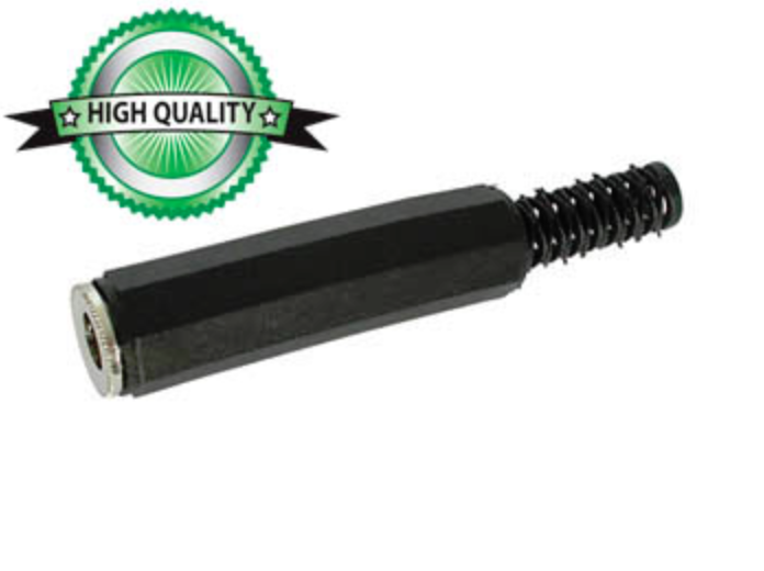 1/4" Mono Jack with Strain Relief, Black