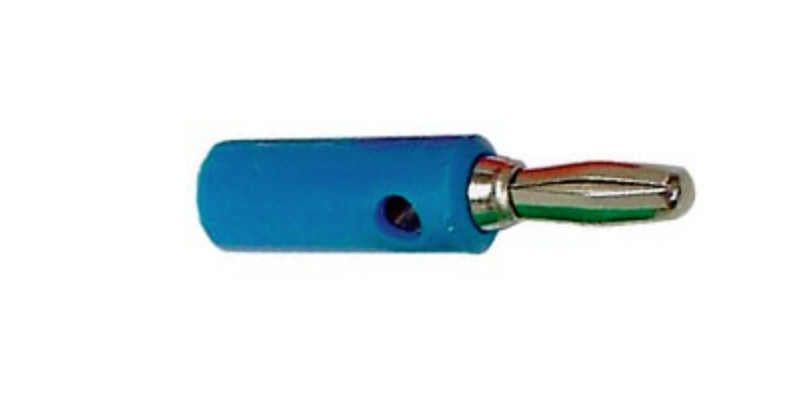 Banana Plug Screw Connection + Hole - Blue