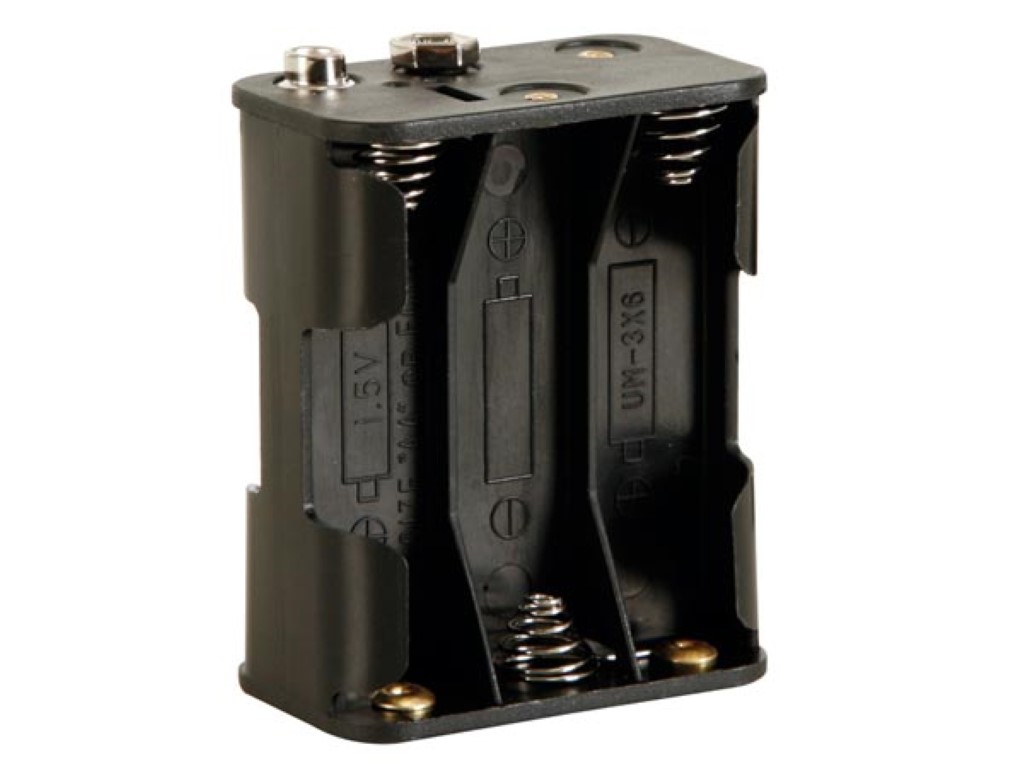 Battery Holder for 6 x AA-Cell (w/ Snap Terminals)