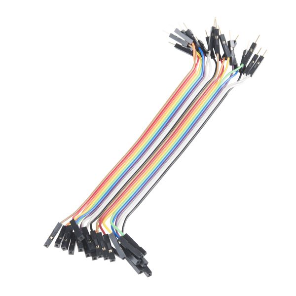 Jumper Wires - Connected 6" (M/F, 20 pack)