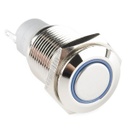 Metal Pushbutton - Latching (16mm, Blue)