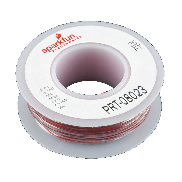 Hook-up Wire - Red (25 feet) (22 AWG) Solid