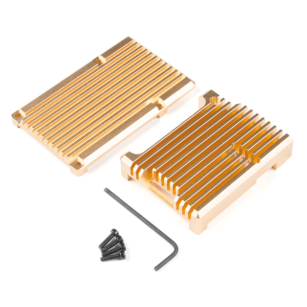 Aluminum Heatsink Case for Raspberry Pi 4 - Gold