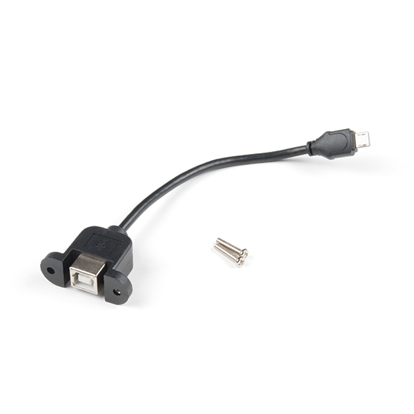 Panel Mount USB-B to Micro-B Cable - 6"