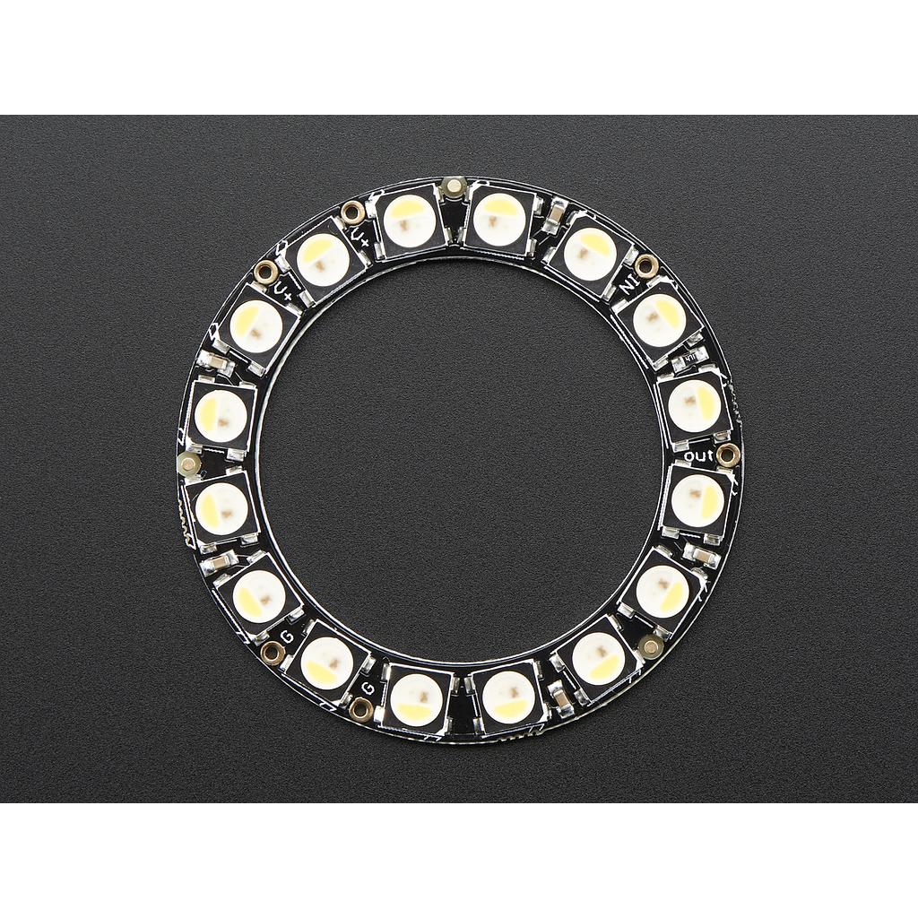 NeoPixel Ring - 16 x 5050 RGBW LEDs w/ Integrated Drivers - Natural White - ~4500K