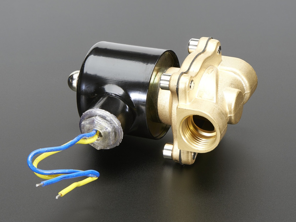 Brass Liquid Solenoid Valve - 12V - 1/2 NPS