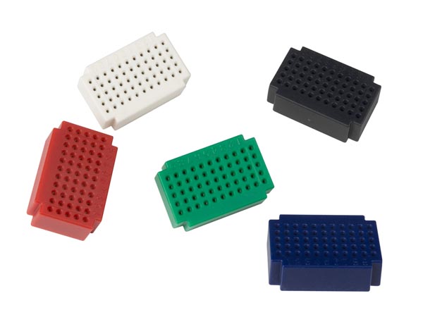 SET OF MINI BREADBOARDS - 55 TIE-POINTS - 5 pcs