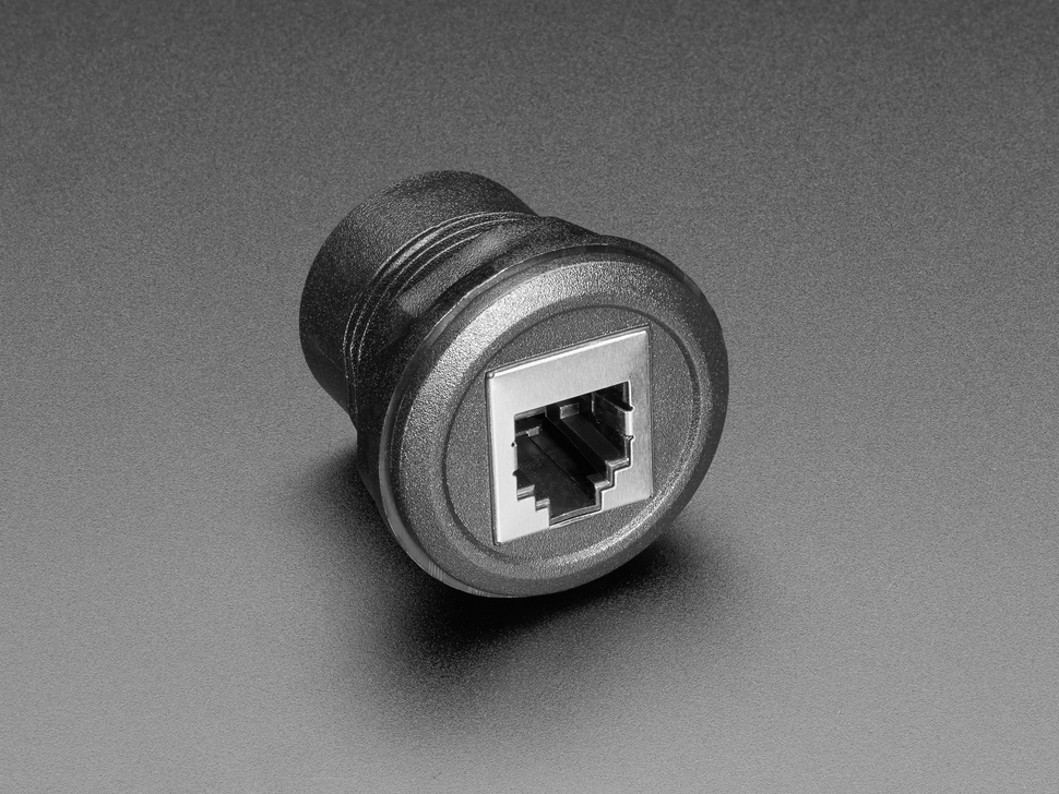 RJ-12 or RJ-11 Telephone Round Panel Mount Adapter Plug