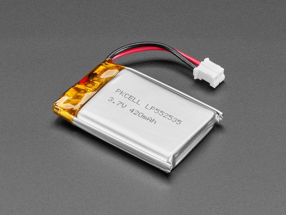 Lithium Ion Polymer Battery with Short Cable - 3.7V 420mAh