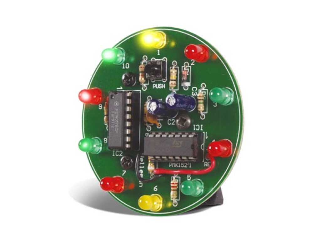 Soldering kit, electronic wheel, 10 LEDs