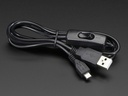 USB Power Only Cable with Switch - A/MicroB