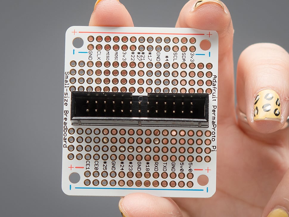 Adafruit Small-Size Perma-Proto Raspberry Pi Breadboard PCB Kit