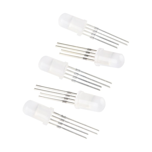 [COM-12986] LED - RGB Addressable, PTH, 5mm Diffused (5 Pack)