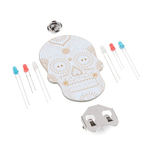 [KIT-14636] Day of the Geek - Soldering Badge Kit (White)