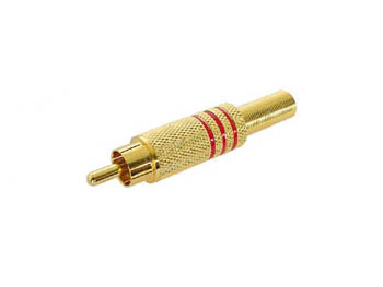 [CA048R] Gold-Plated Phono (RCA) Plug - Red