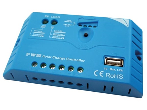 [SOL10UC3] PWM Solar Charge Controller w/ USB Output - 10 A - 12/24 VDC